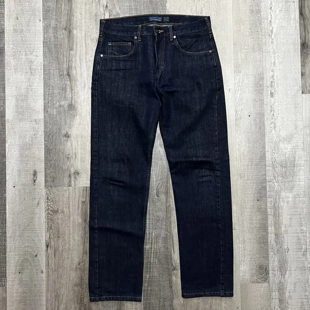 Patagonia Iron Clad Jeans Mens 31x32 Dark Wash Blue Straight Leg Denim
